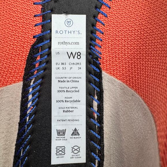 Rothy's The Point Slip-On Machine Washable Pointed-Toe Flats Orange Size 8 - Picture 10 of 10